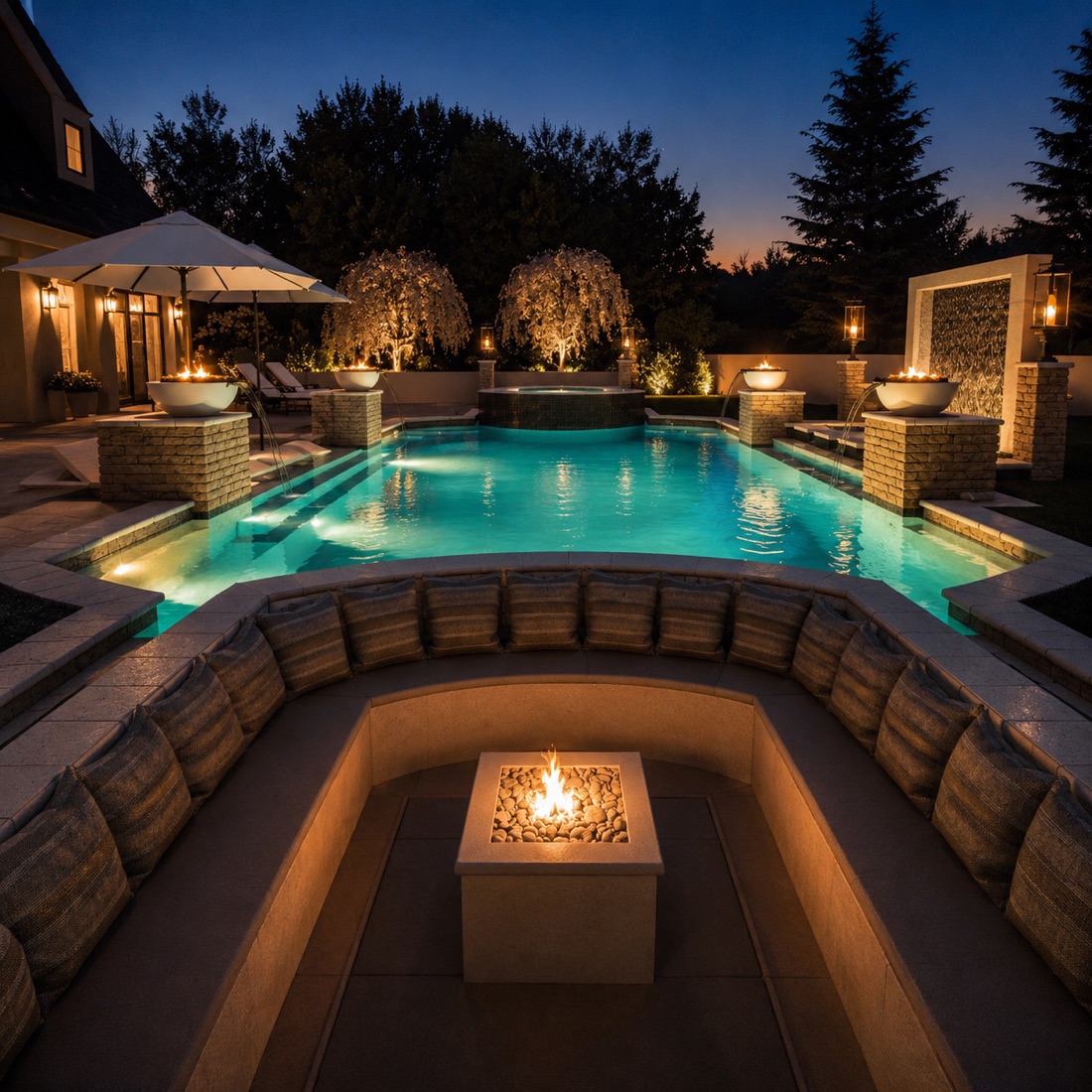 Custom backyard pool rendering