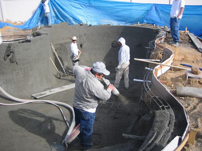Gunite shotcrete phase